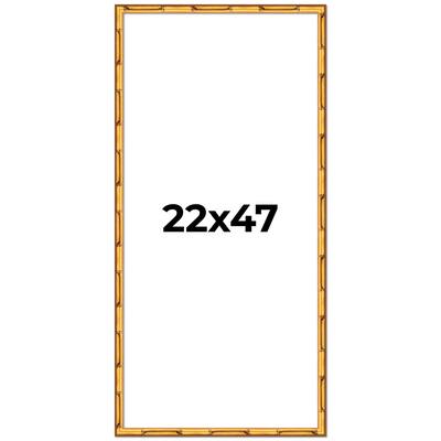 22x47 Frame Gold Bamboo Picture Frame Modern Photo Frame Includes UV Acrylic Shatter Guard Front Acid Free Foam Backing Board