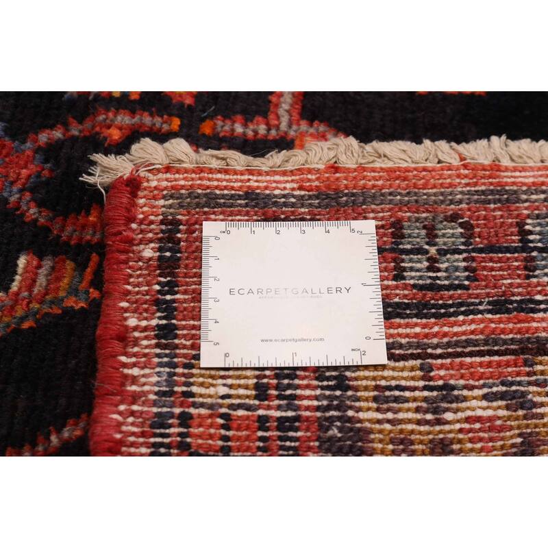 ECARPETGALLERY Hand-knotted Andelz Navy, Red Wool Rug - 3'9 x 9'7