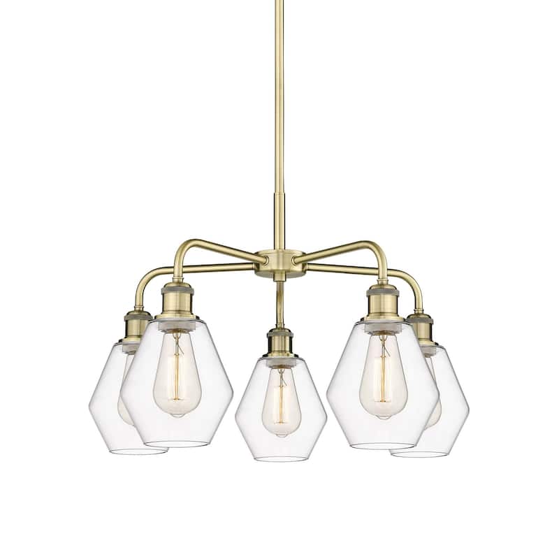 Innovations Lighting 516-5CR-16-24 Cindyrella Chandelier Cindyrella 5 - Antique Brass / Clear