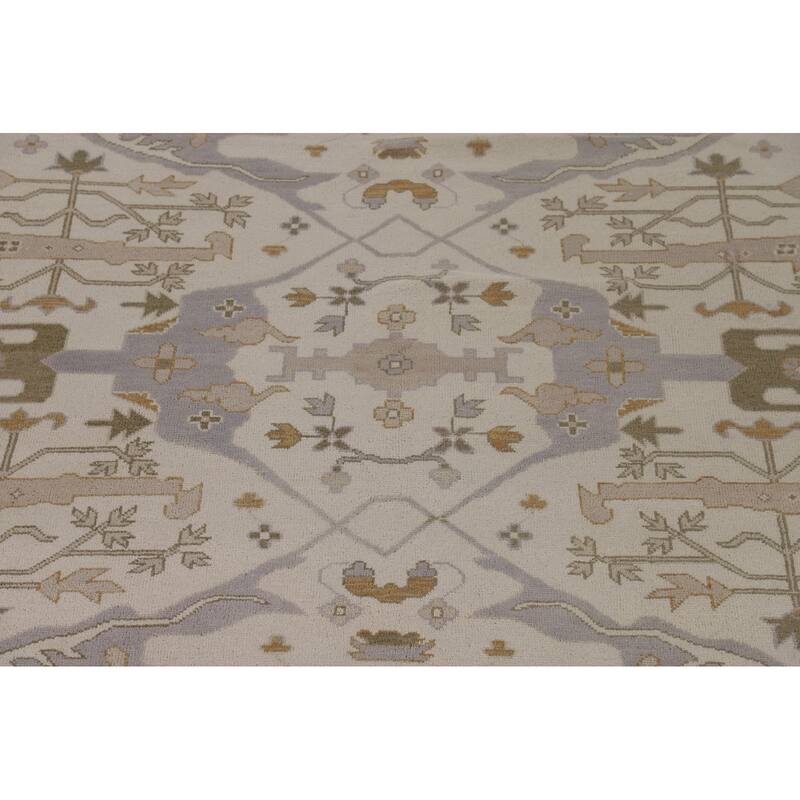 Large Oushak Oriental Area Rug Hand-Knotted Wool Carpet - 12'2" x 17'7"