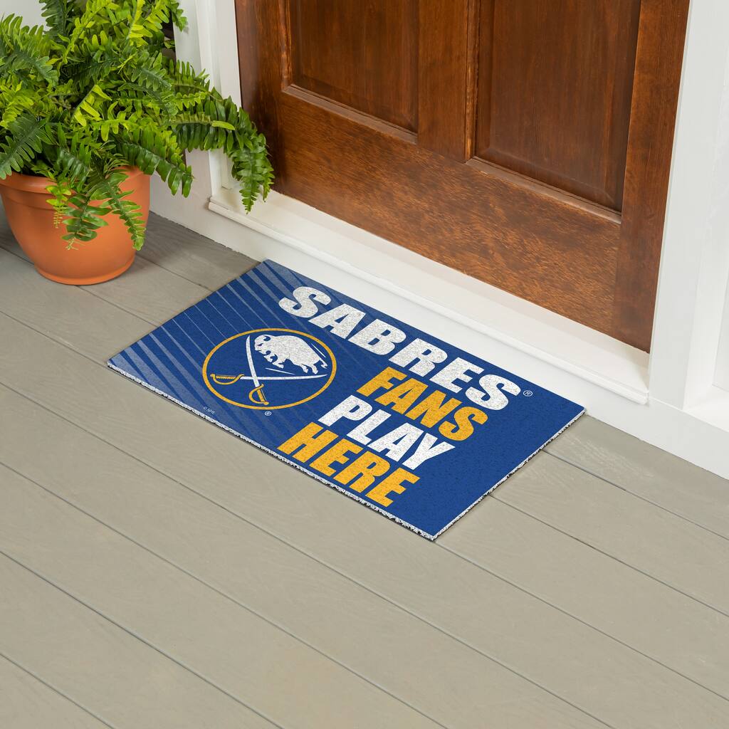 28 in. x 16 in. Buffalo Sabres "Fans Play Here" PVC Door Mat