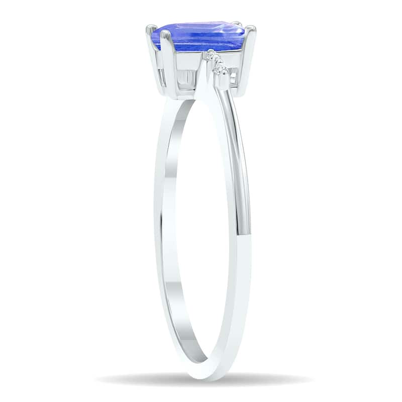 Women's Tanzanite and Diamond Sparkle Ring in 10K White Gold