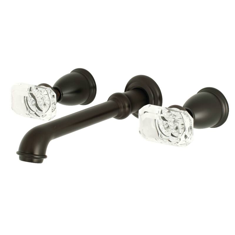 Krystal Onyx Two-Handle 3-Hole Wall Mount Bathroom Faucet - Oil Rubbed Bronze