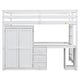preview thumbnail 15 of 21, Twin/Full Size Loft Bed with Wardrobe, Desk and Storage Drawers