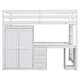 preview thumbnail 31 of 32, Wooden Loft Bed with Built-in Desk,A Wardrobe,Three Drawers,an Open Storage Cabinet,Full Size