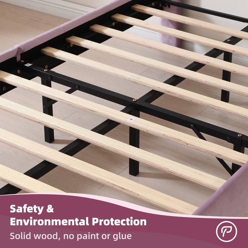 Upholstered Bed with Unique Seashell Headboard