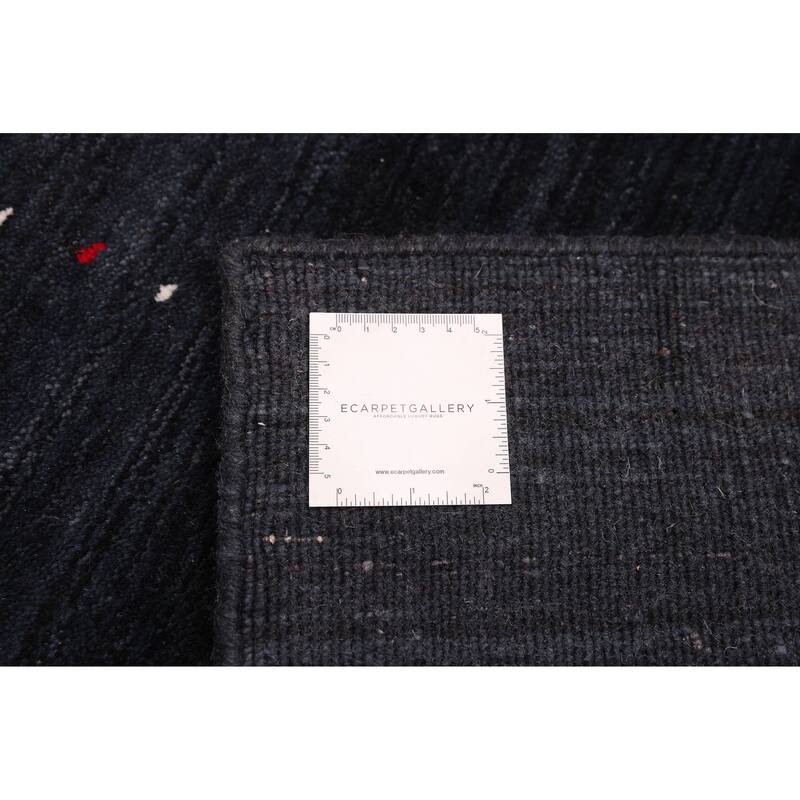 ECARPETGALLERY Hand Loomed Kashkuli Gabbeh Dark Navy Wool Rug - 5'0 x 7'10