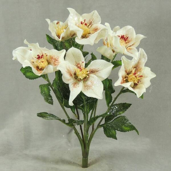 Shop 1 Pc 15 5 Inch Artificial Hellebore Bush W Glitter For