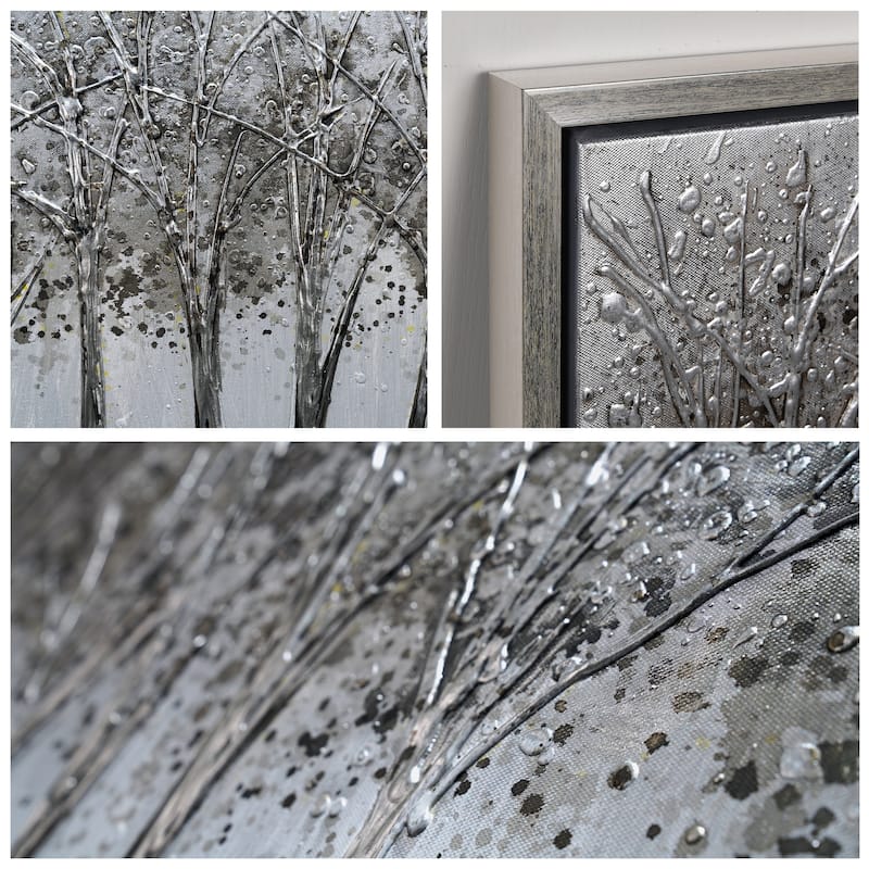 Solitary Field Textured Metallic Hand Painted Canvas Wall Art