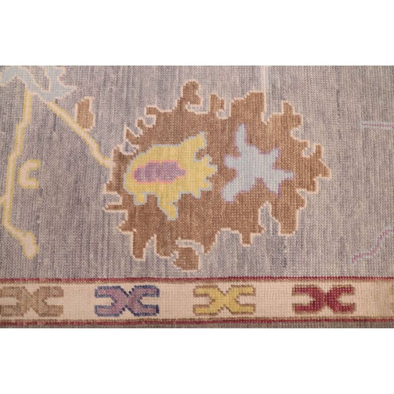 ECARPETGALLERY Hand-knotted Modern Oushak Grey Wool Rug - 8'11 x 11'11