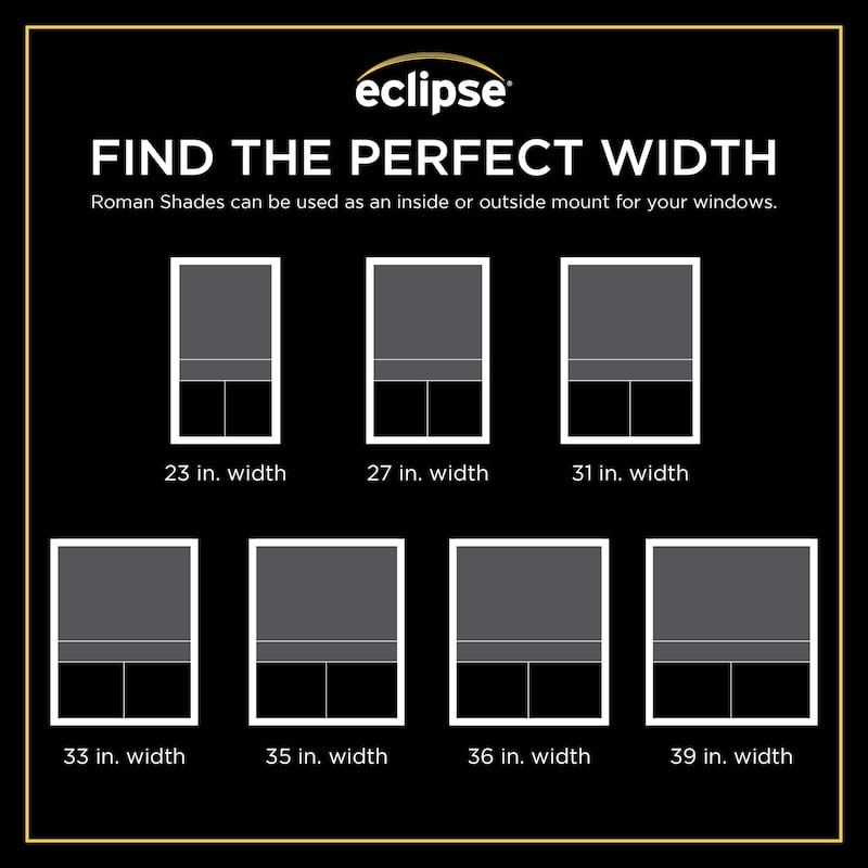 Eclipse Lane Cordless Roman Shades for Windows, Room Darkening