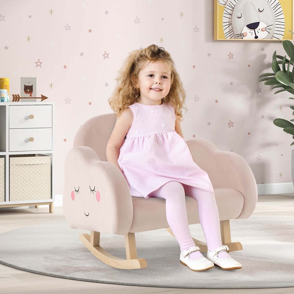 Pink Rocking Chair FIREFLOWERY Toddler Rocking Chair, Kids Sofa