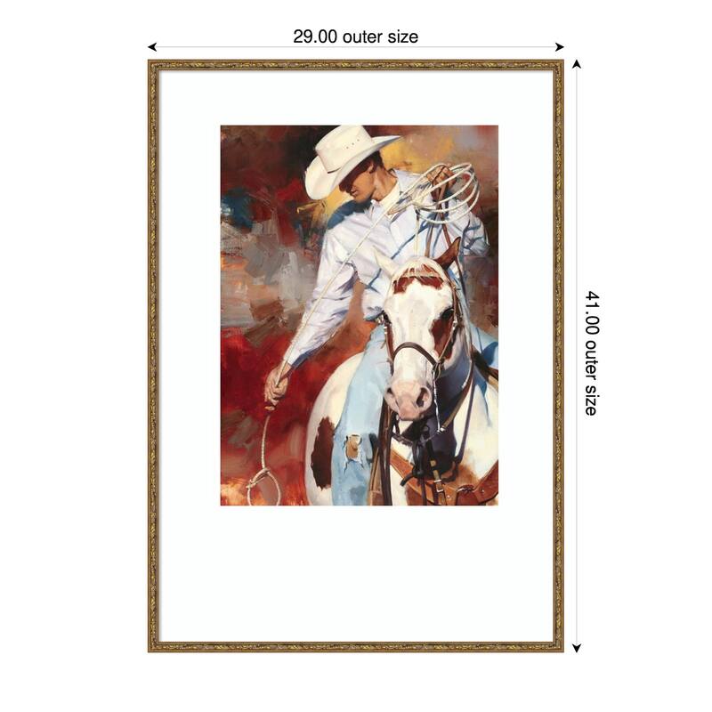 The Roper by Julie T. Chapman Wood Framed Wall Art Print - Brown