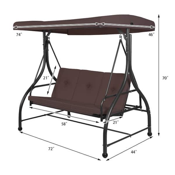 Shop Costway Converting Outdoor Swing Canopy Hammock 3 Seats Patio
