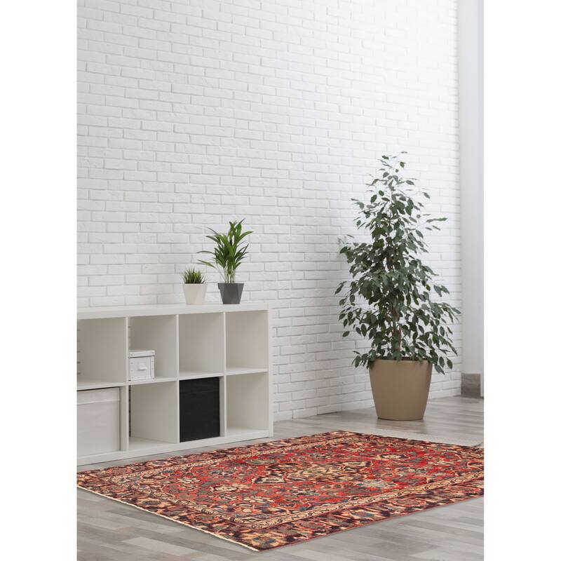 ECARPETGALLERY Hand-knotted Anatolian Red Wool Rug - 3'7 x 6'1