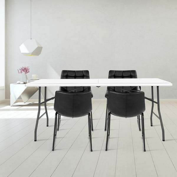 Shop 6 Folding Table Portable Plastic Indoor Outdoor Picnic Party Dining Camp Tables Overstock 16051713
