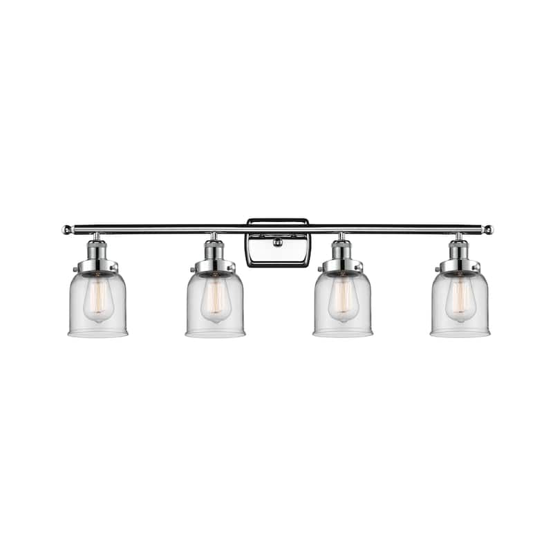 Innovations Lighting 916-4W-12-36 Bell Vanity Bell 4 Light 36" Wide - Polished Chrome / Clear