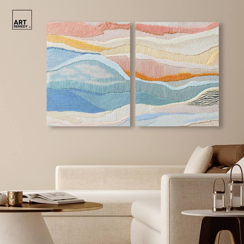 Morning Calm I Canvas Set of 2 by Art Remedy, Gallery Wrapped