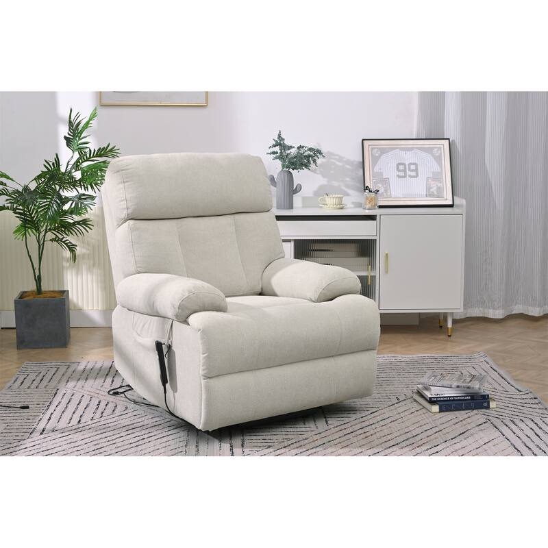 Oversized Power Lift Recliner Chair For Elderly,Reclining Sofa Chair With Remote Control,Side Pocket,Spacious Seat
