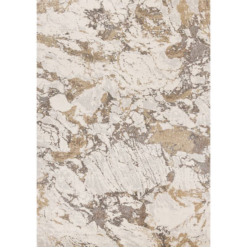 Maeve Collection - Marble Beige Grey Area Rug - 5'3" x 7'7"