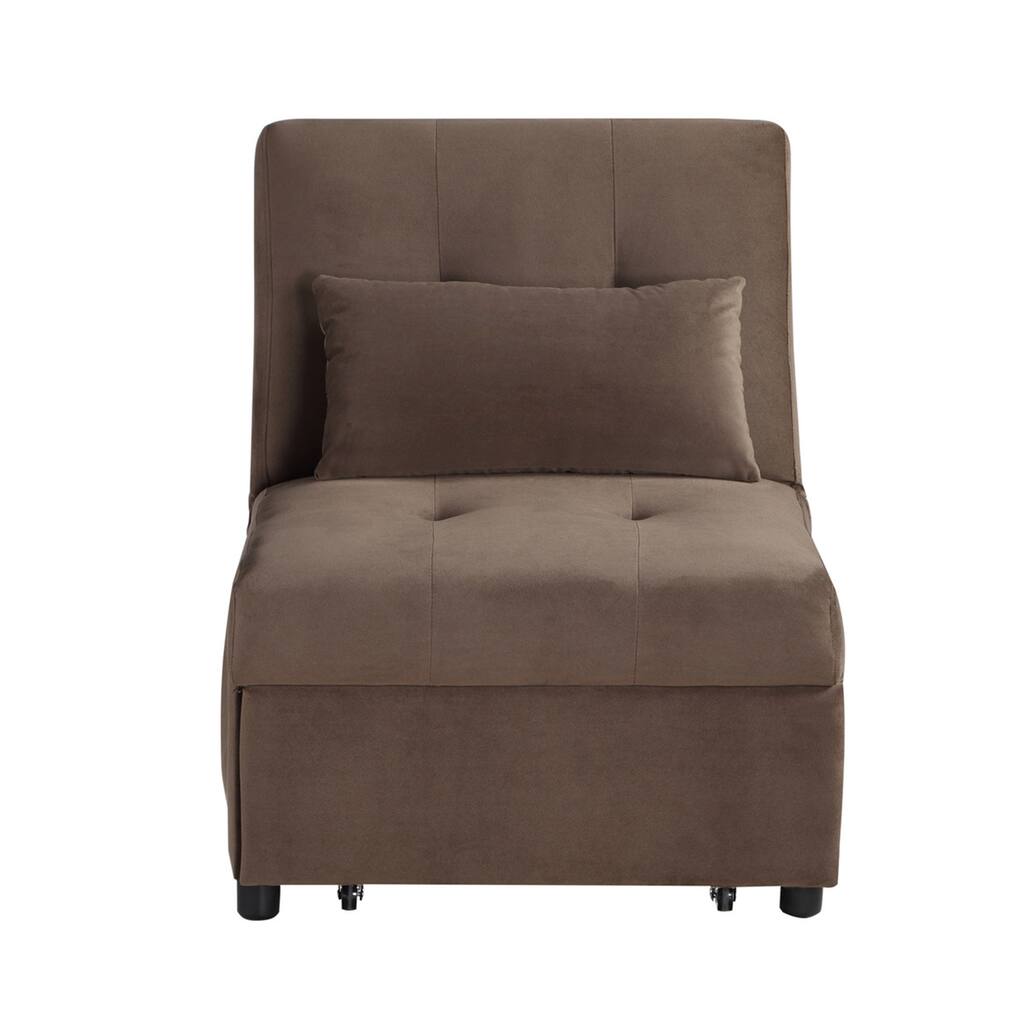 Lexicon Garrell Collection Storage Bench with Pull-Out Ottoman - Brown - 27.5"Dx45.5"Wx17"H