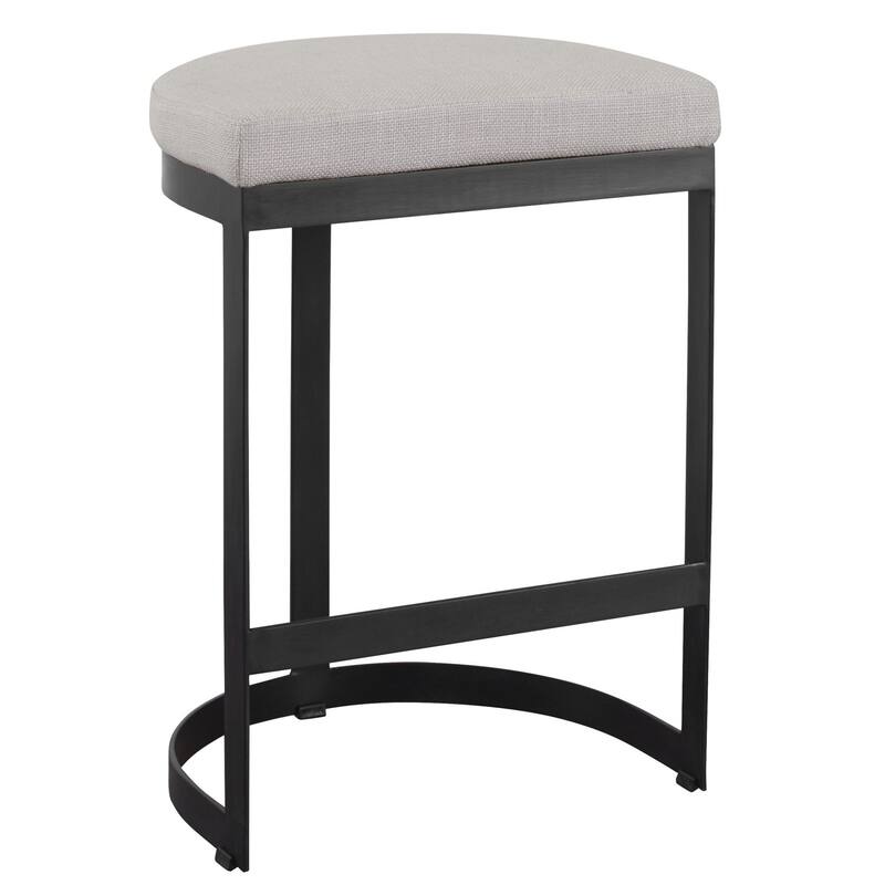 Uttermost Ivanna 18" Wide Linen Upholstered Modern Industrial Counter