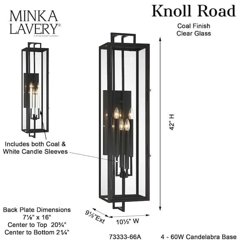 The Great Outdoors 73333 Knoll Road 4 Light 42" Tall Outdoor Wall