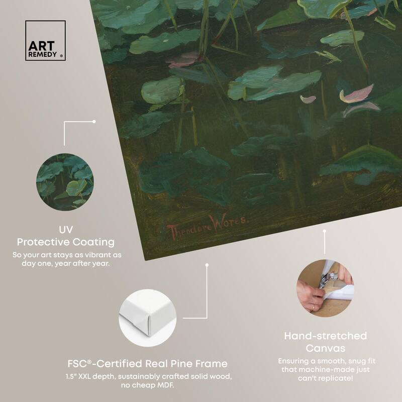 Theodore Wores Lotus Canvas by Art Remedy, Gallery Wrapped