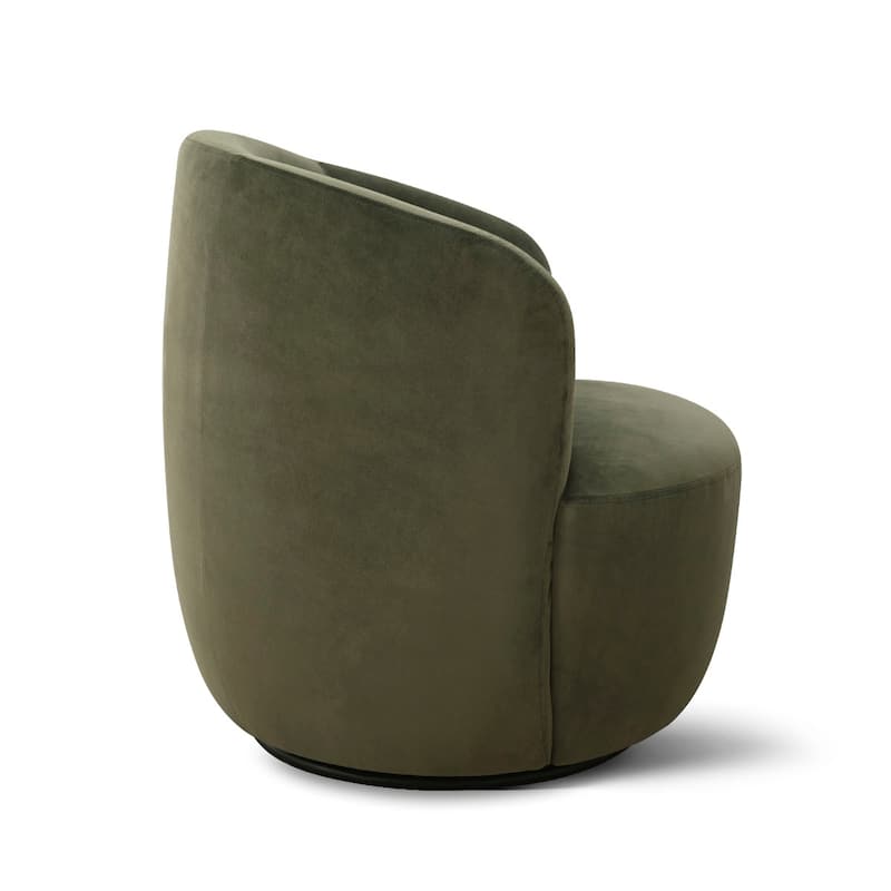 27'' Wide Velvet Small Swivel Barrel Chair