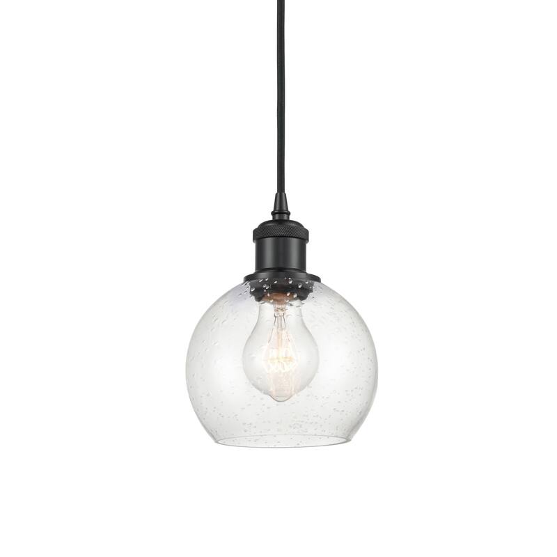 Innovations Lighting 516-1P-10-6 Athens Pendant Athens 6" Wide Mini - Matte Black / Seedy