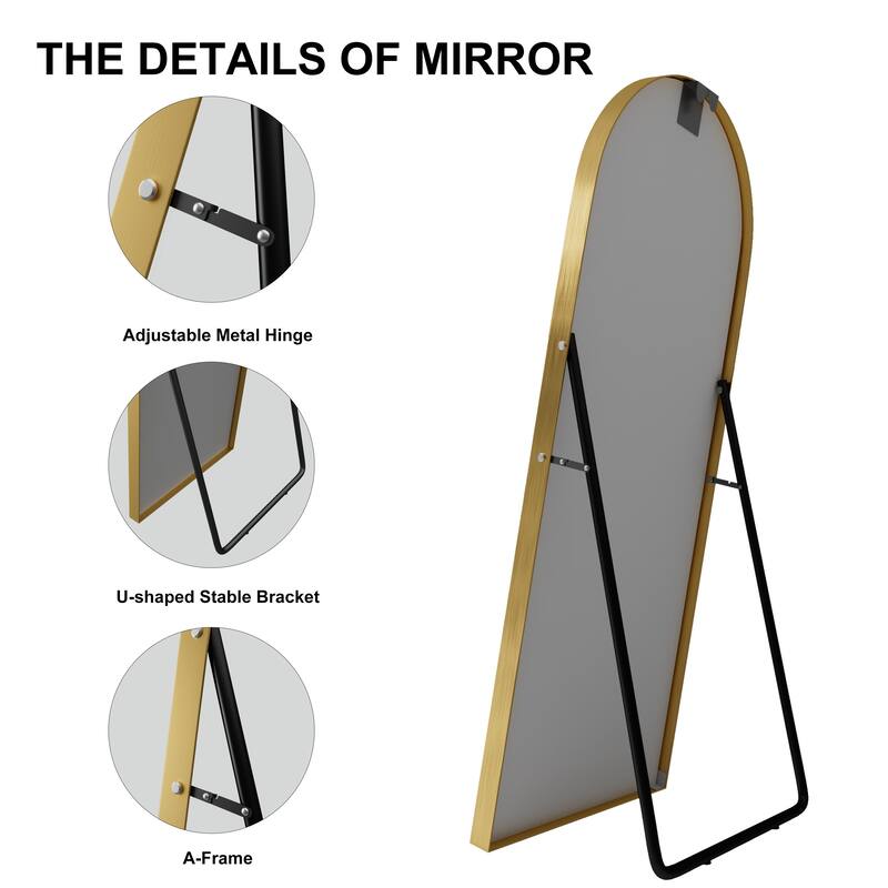 Aluminum Alloy Fine Edge Right Angle Full Length Mirror