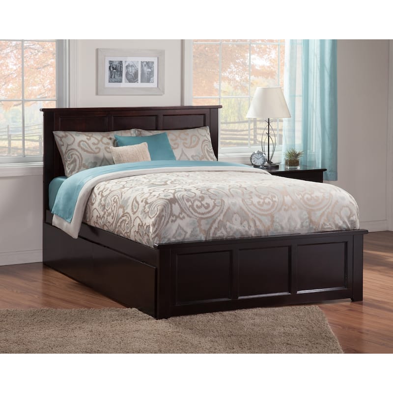 Platform Bed with Footboard & 2 Drawers - Storage Bed Frame - Slatted Support
