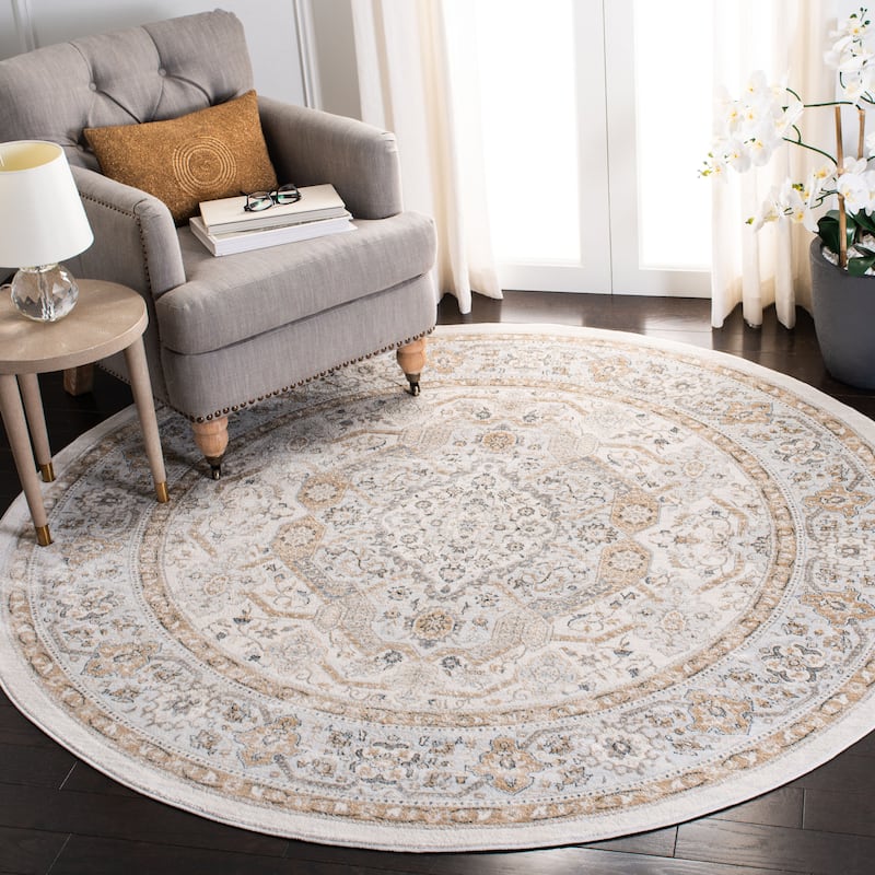 SAFAVIEH Isabella Minola Traditional Oriental Rug - 8' - Cream/Beige - Round
