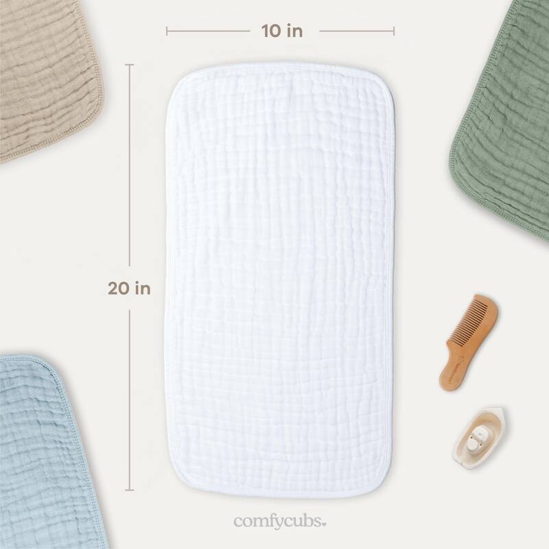 Muslin Burp Cloths for Babies by Comfy Cubs