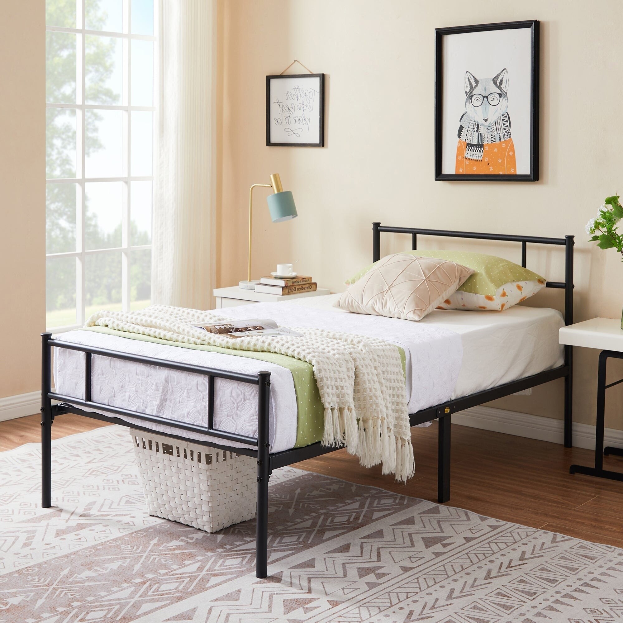 Reinforced queen bed shop frame