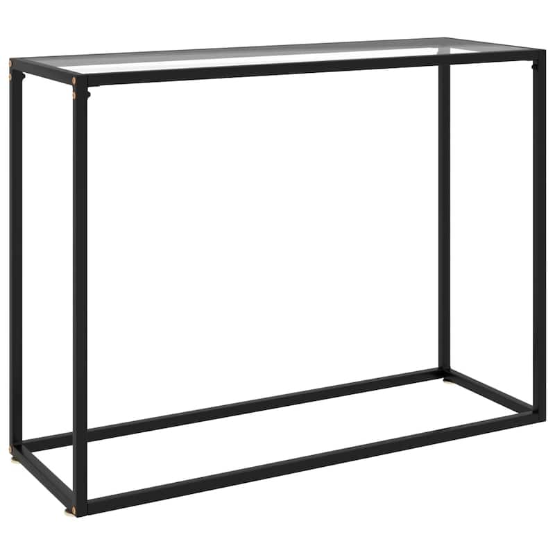vidaXL Console Table Transparent 39.4"x13.8"x29.5" Tempered Glass - 39.4" x 13.8" x 29.5"