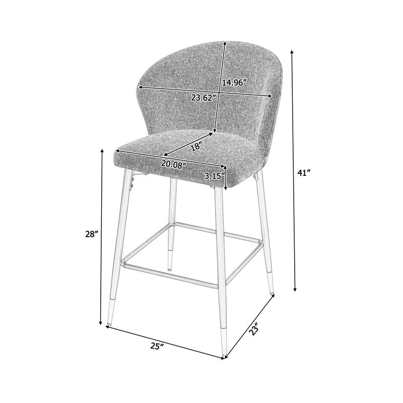Counter Height Bar Stools Set Of 2 - White