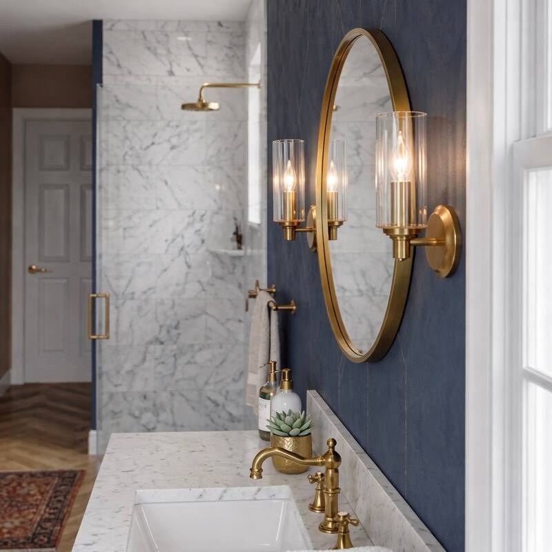 Austin Modern Wall Sconce with Clear Ribbed Glass