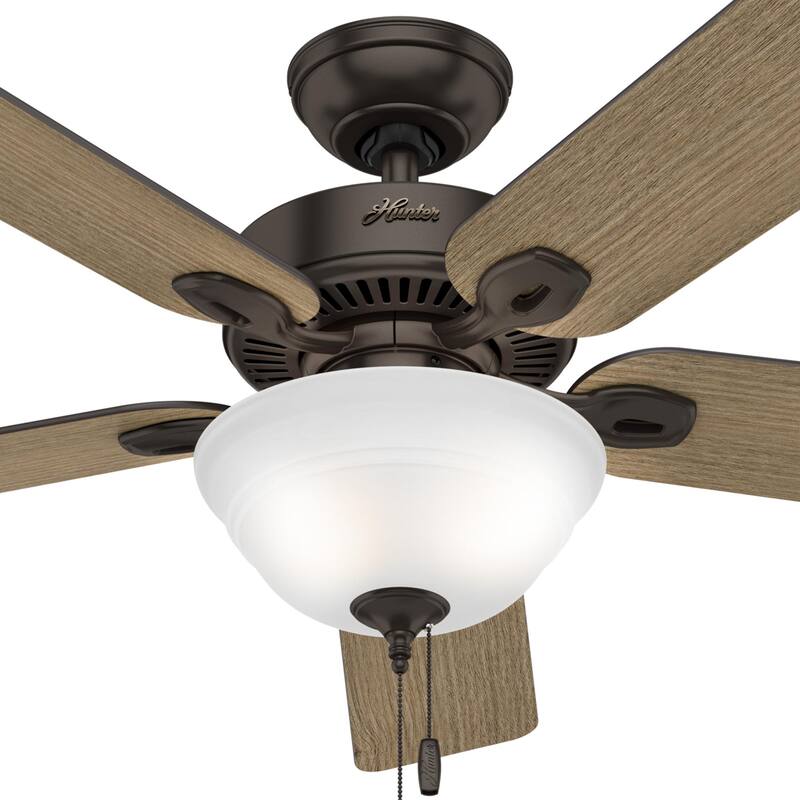 Hunter 52" Monarch Premier Bronze Ceiling Fan with LED Light Kit and Pull Chain - Traditional, Casual