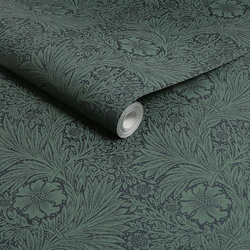 William Morris Marigold Fibrous Green Wallpaper