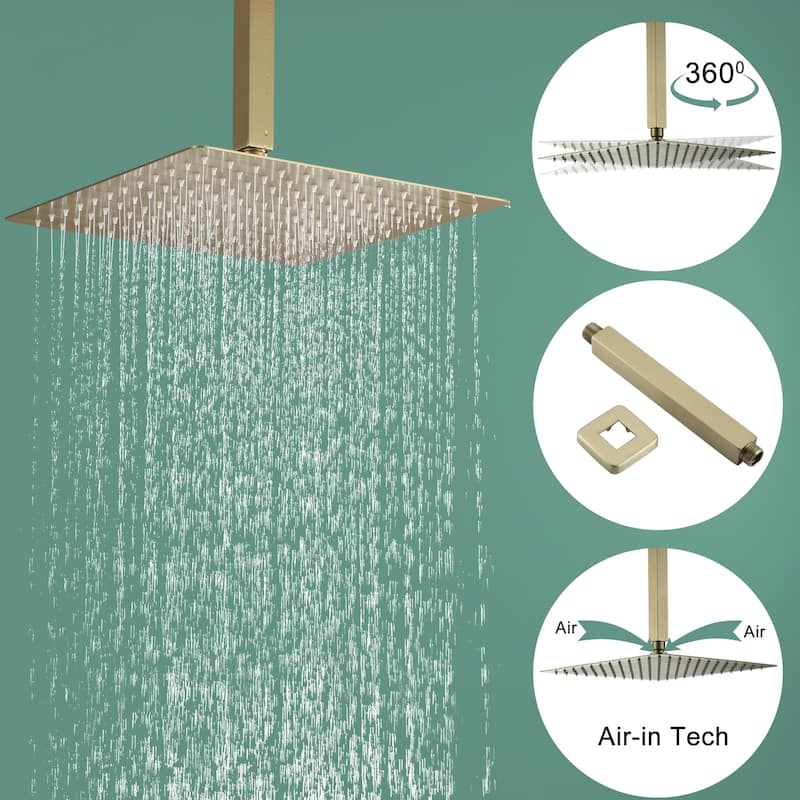 Ceiling Mount Shower Faucet and Tub Faucet with 10 inch Fixed Shower Head