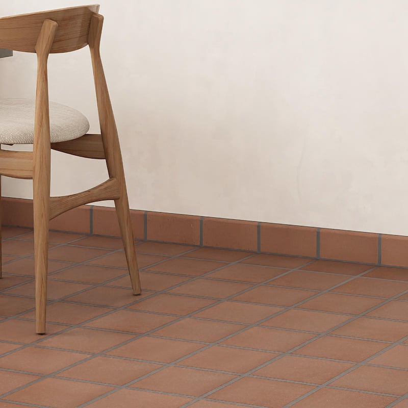 Merola Tile Lincoln Quarry Bullnose Mayflower Red 3-5/8" x 7-5/8" Ceramic Floor and Wall Trim - Red