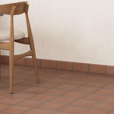 Merola Tile Lincoln Quarry Bullnose Mayflower Red 3-5/8" x 7-5/8" Ceramic Floor and Wall Trim
