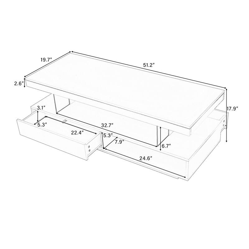 LED Coffee Table with Storage