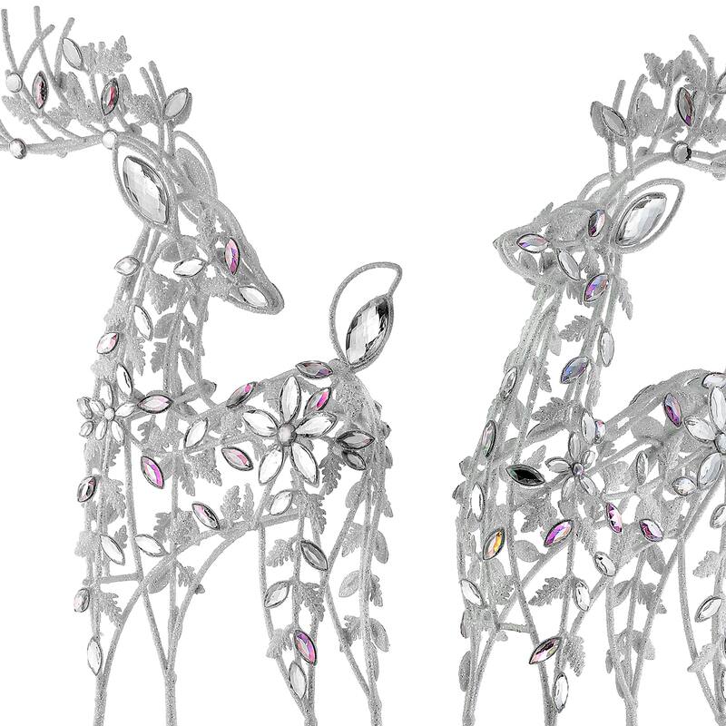 19.5" Wire Jewel Deer Set of 2