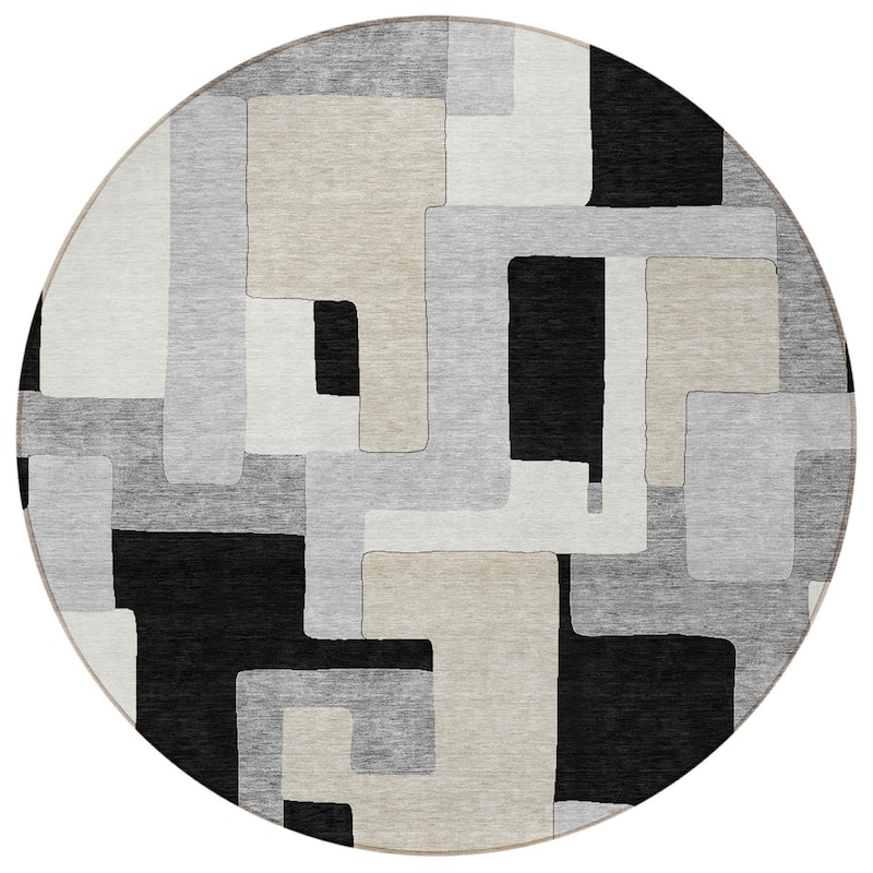 HomeRoots Geometric Transitional Rectangle Outdoor Rug