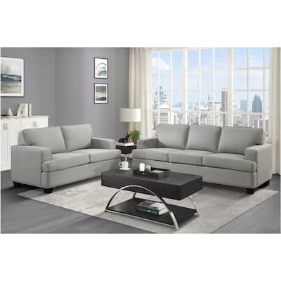 Jobyna Khaki Textured Fabric Living Room Set