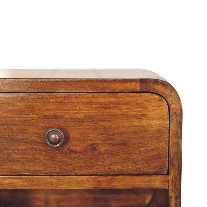 HomeRoots 12" Chestnut Solid Wood One Drawer Floating Nightstand