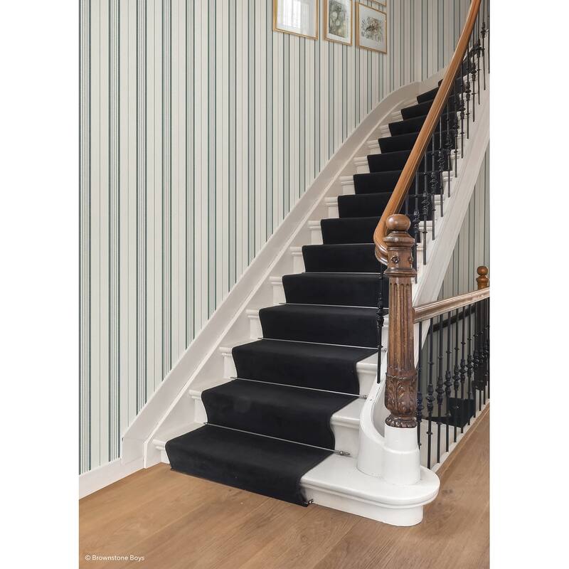 NuWallpaper Brownstone Boys Townhouse Stripe Dusk Peel and Stick Wallpaper - N/A