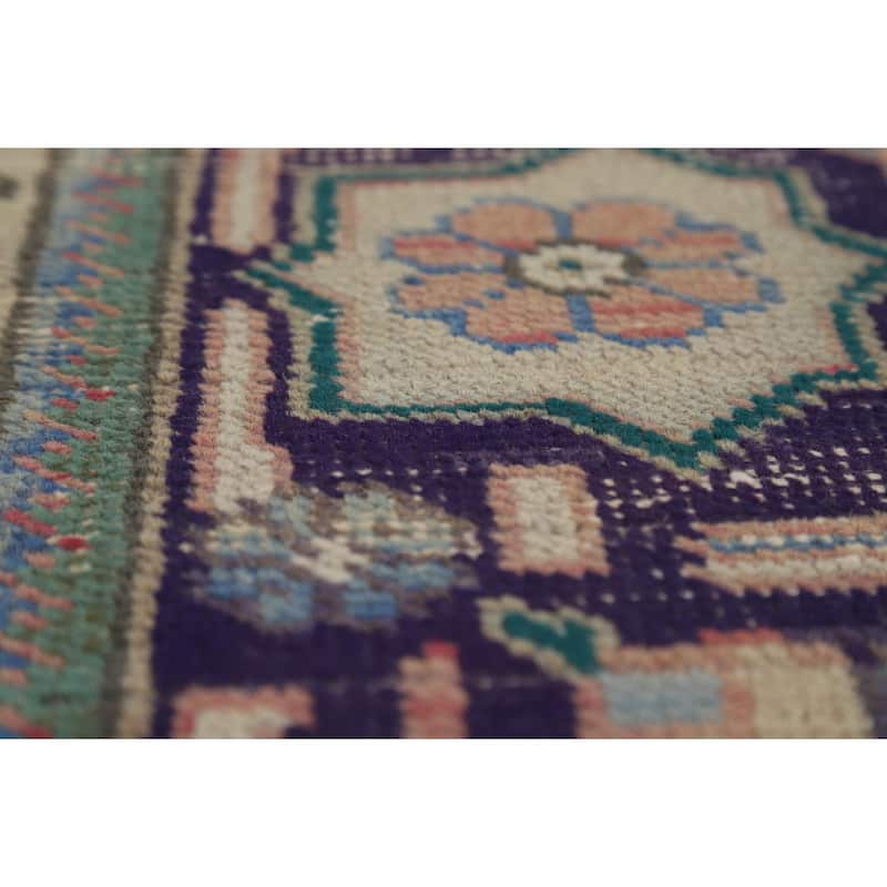 Vintage Geometric Tabriz Persian Area Rug Hand-Knotted Wool Carpet - 6'6" x 9'7"